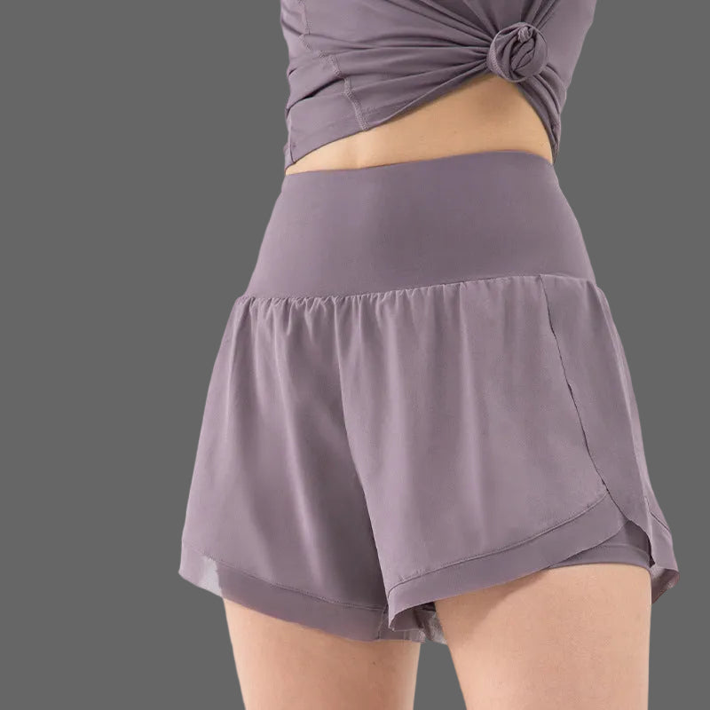 Kyla Short de Sport Femme – Taille Haute 2-en-1 avec Poches et Coupe Active
