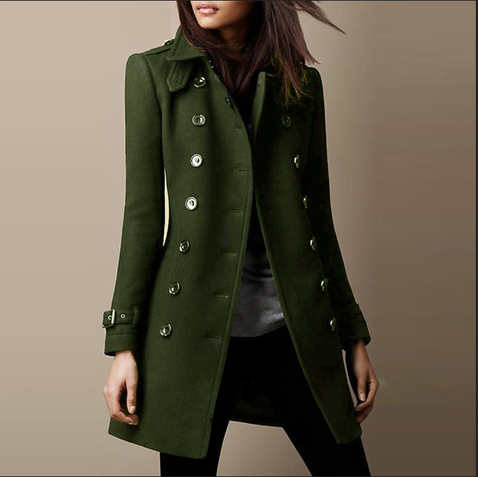 Abrigo de mujer Adèe – Abrigo largo de lana con botones y corte elegante