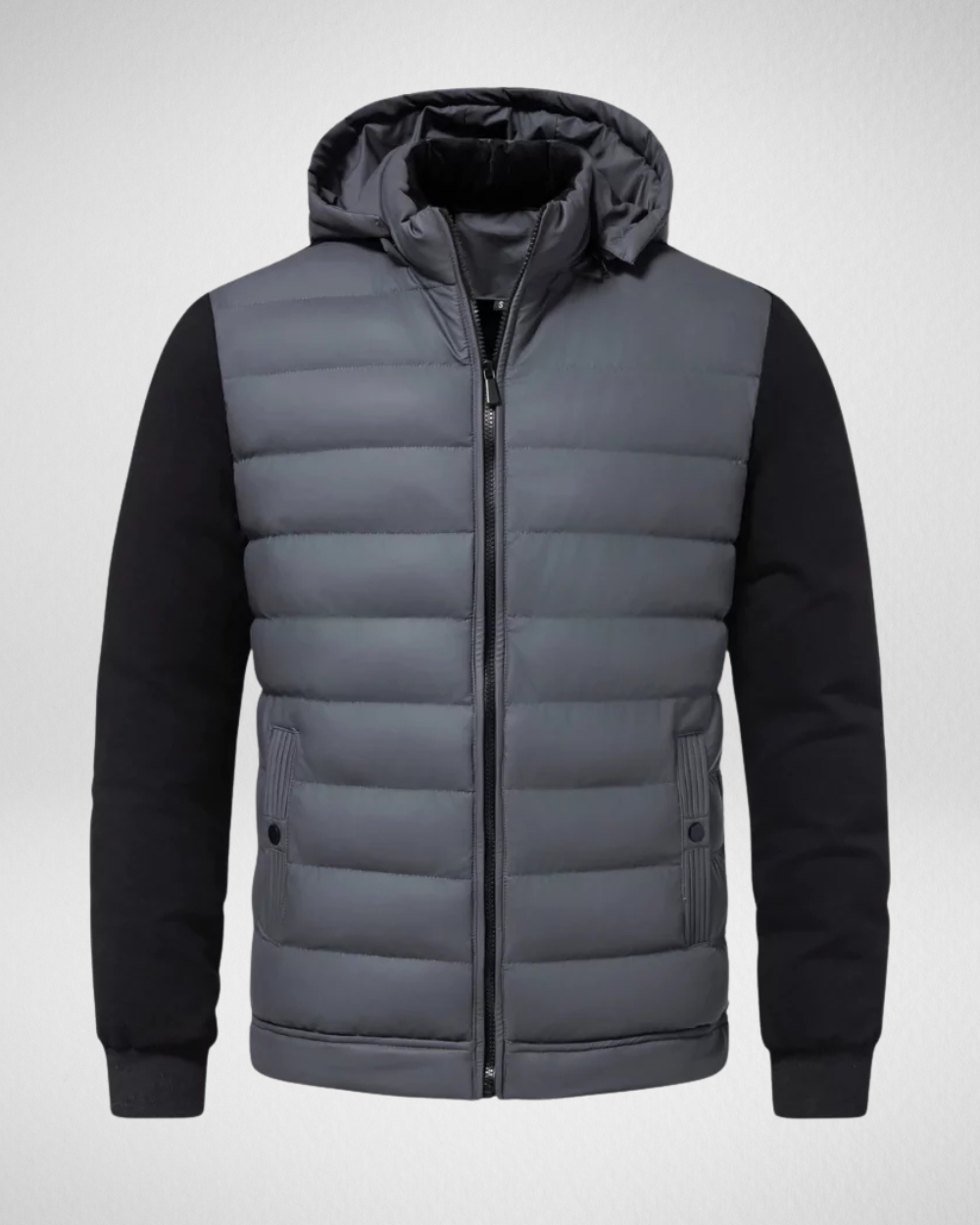 Caleb Veste Homme – Veste Matelassée à Capuche avec Zip et Poches