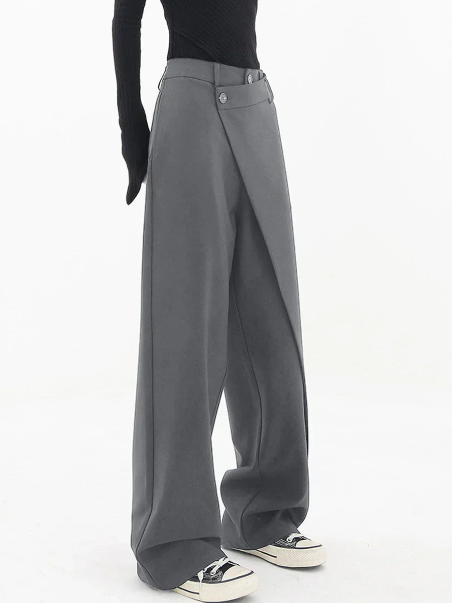 Luningning Pantalon Large Femme – Coupe Asymétrique Élégante & Tissu Fluide Confortable