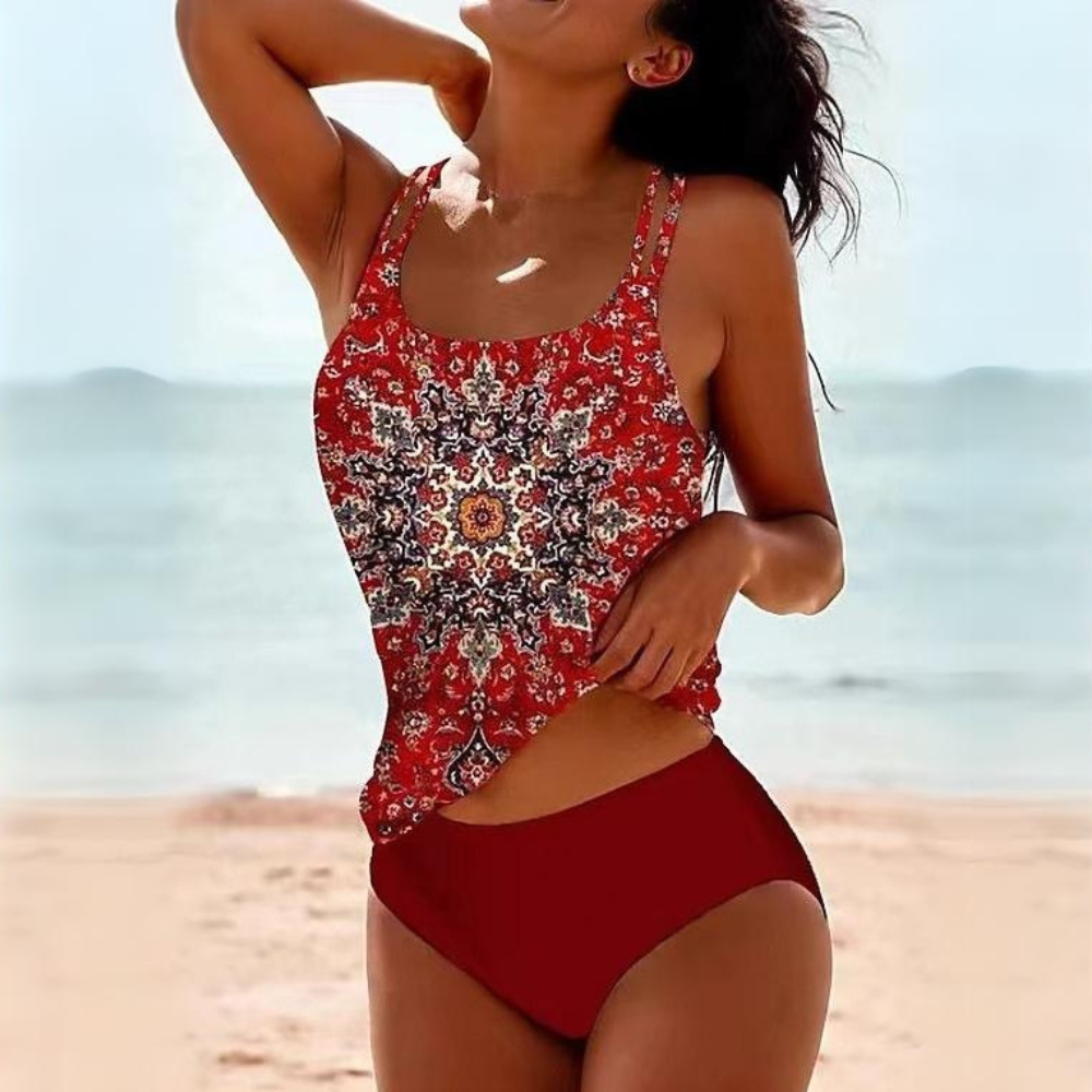 Linnea Maillot de Bain Femme – Maillot Asymétrique Imprimé avec Coupe Élégante et Confortable