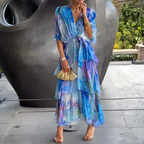 Anaïs Robe Élégante en Mousseline – Robe Fluide Croisée au Charme Intemporel