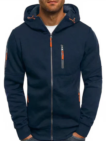 Hugo Sweat à Capuche Homme – Hoodie Zippé en Coton Mélangé avec Poches