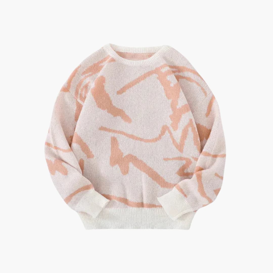 Cooper Pull Homme en Maille – Pull à Motif Graphique avec Col Rond et Style Contemporain