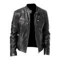Nolan Veste Homme – Blouson en Cuir à Zip avec Col Montant Moderne