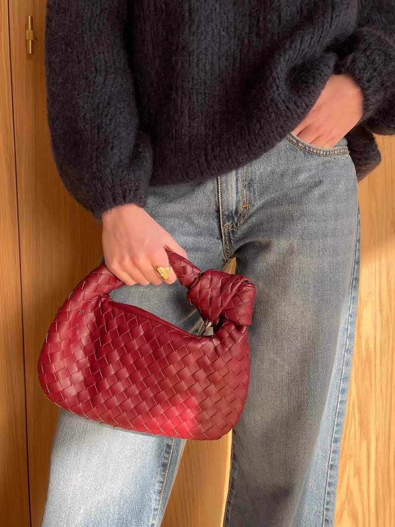 Brooklyn Sac Mini Tressé Femme – Sac Doré Élégant au Design Raffiné