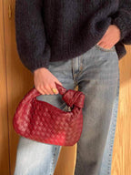 Brooklyn Sac Mini Tressé Femme – Sac Doré Élégant au Design Raffiné