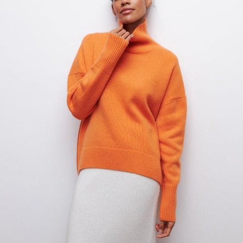 Avery Pull Femme Col Roulé – Maille Douce Élégante avec Coupe Ample Moderne