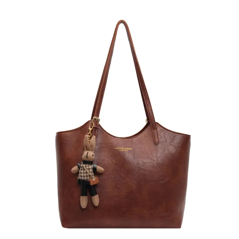 Sophie Sac Cabas Femme – Tote Vintage Spacieux avec Pendentif Amovible