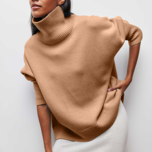 Avery Pull Femme Col Roulé – Maille Douce Élégante avec Coupe Ample Moderne