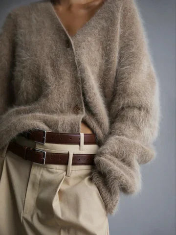 Bianca Cardigan Femme – Cardigan Cachemire Ample à Col V avec Maille Douce