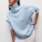 Avery Pull Femme Col Roulé – Maille Douce Élégante avec Coupe Ample Moderne
