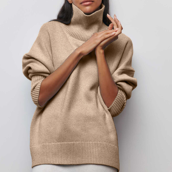 Avery Pull Femme Col Roulé – Maille Douce Élégante avec Coupe Ample Moderne
