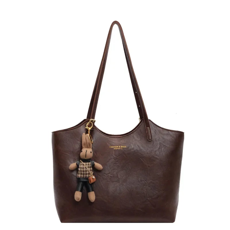 Sophie Sac Cabas Femme – Tote Vintage Spacieux avec Pendentif Amovible