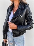 Giacca da donna Monroe – Giacca biker in pelle con chiusura asimmetrica e stile audace
