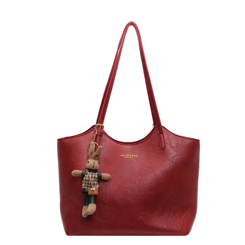 Sophie Sac Cabas Femme – Tote Vintage Spacieux avec Pendentif Amovible