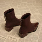 Elodie Bottines Femme – Bottines Élégantes à Talon Bloc avec Pointe Vernie