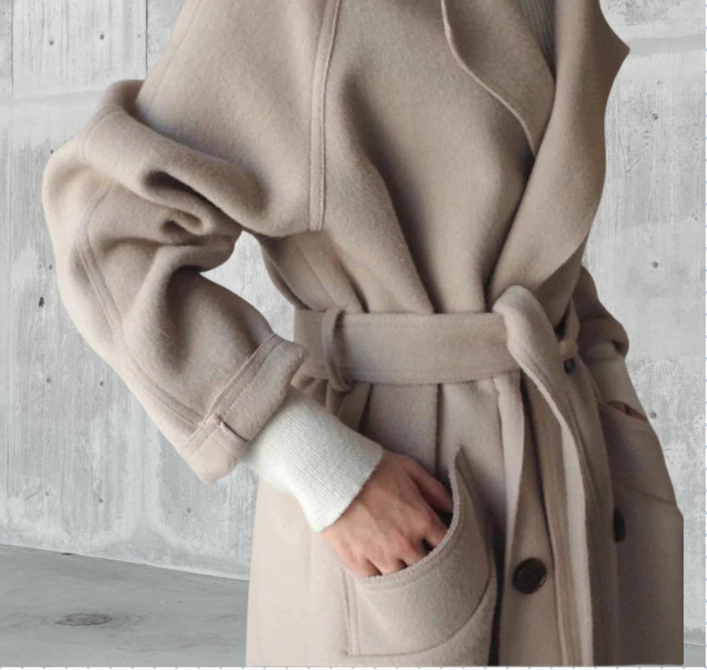 Abrigo Marielle para mujer – Abrigo largo de lana con cuello de sastre elegante
