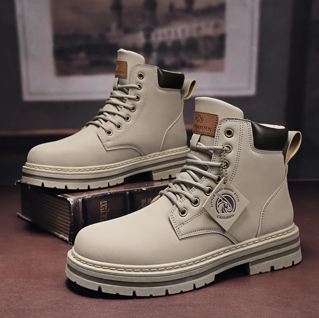 Ethan Bottes Homme – Chaussures à Lacets en Cuir avec Semelle Antidérapante