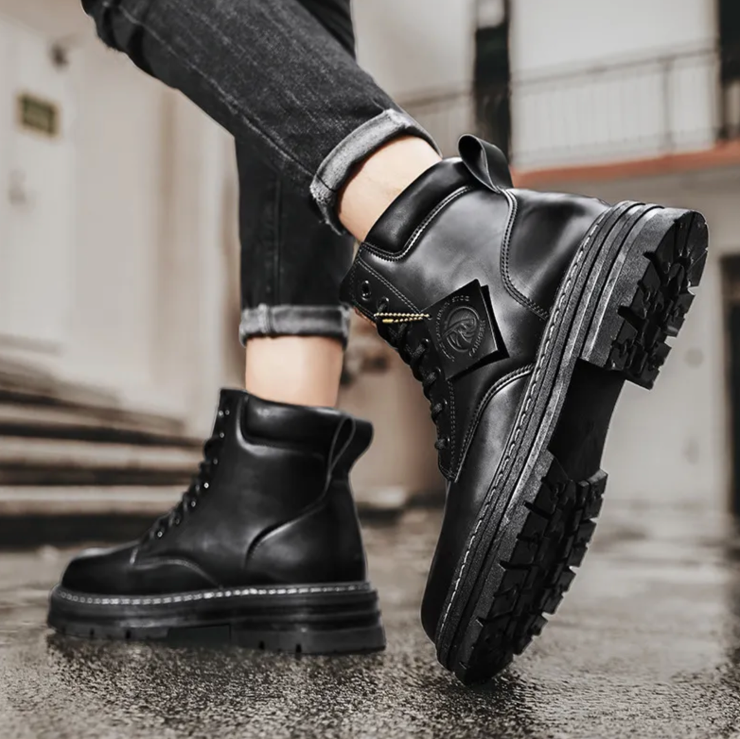 Ethan Bottes Homme – Chaussures à Lacets en Cuir avec Semelle Antidérapante