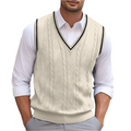 Wyatt Pull Sans Manches Homme – Gilet en Maille à Col V avec Style Classique Élégant