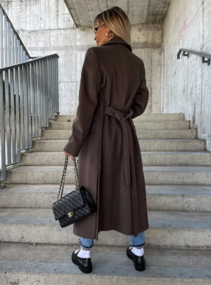 Emerson Manteau Long Femme – Trench Ceinturé à Double Boutonnage avec Style Élégant d’Hiver