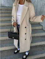 Emerson Manteau Long Femme – Trench Ceinturé à Double Boutonnage avec Style Élégant d’Hiver