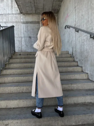 Emerson Manteau Long Femme – Trench Ceinturé à Double Boutonnage avec Style Élégant d’Hiver