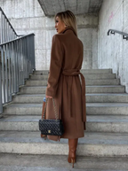 Emerson Manteau Long Femme – Trench Ceinturé à Double Boutonnage avec Style Élégant d’Hiver