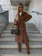 Emerson Manteau Long Femme – Trench Ceinturé à Double Boutonnage avec Style Élégant d’Hiver