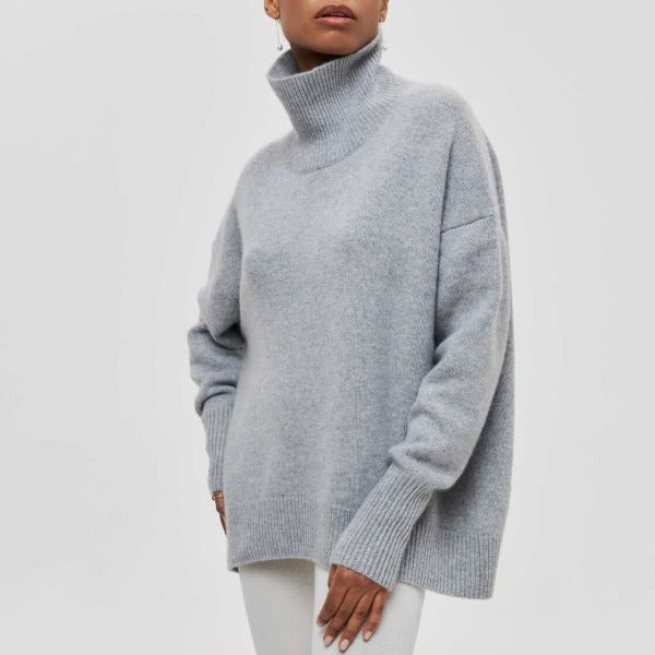 Avery Pull Femme Col Roulé – Maille Douce Élégante avec Coupe Ample Moderne