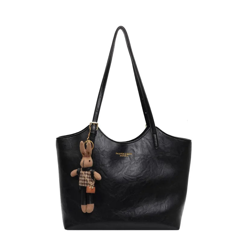 Sophie Sac Cabas Femme – Tote Vintage Spacieux avec Pendentif Amovible