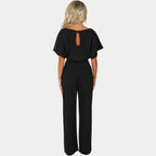 Elina Combinaison Femme – Coupe Fluide avec Ceinture à Nouer et Jambes Larges