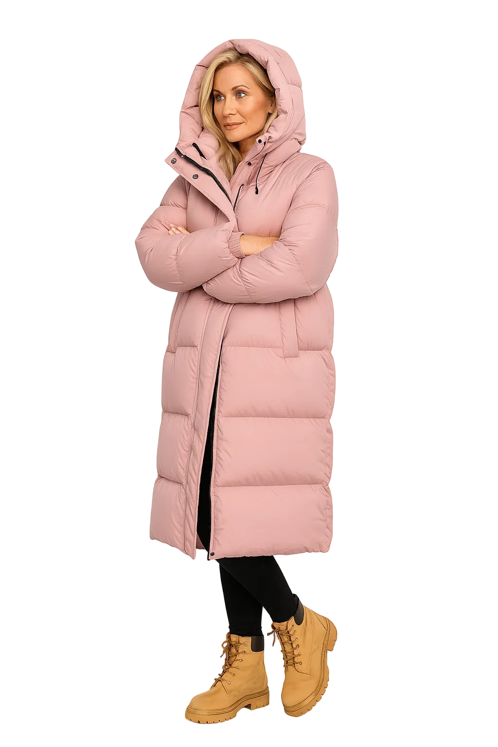 Emerson Doudoune Longue Femme – Manteau Puffer Oversize à Capuche avec Isolation Chaude