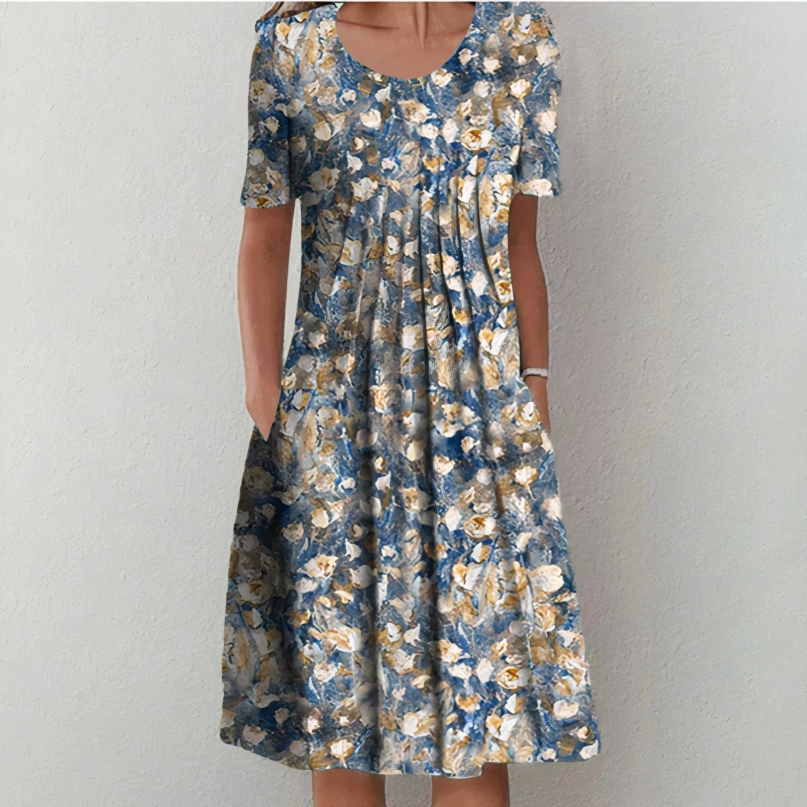 Peyton Robe Fleurie Femme – Robe Midi en Coton à Imprimé Floral avec Coupe Fluide Élégante