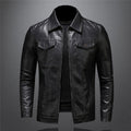 Dawson Veste Homme – Veste en Cuir à Zip avec Poches Poitrine et Col Classique