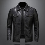 Dawson Veste Homme – Veste en Cuir à Zip avec Poches Poitrine et Col Classique