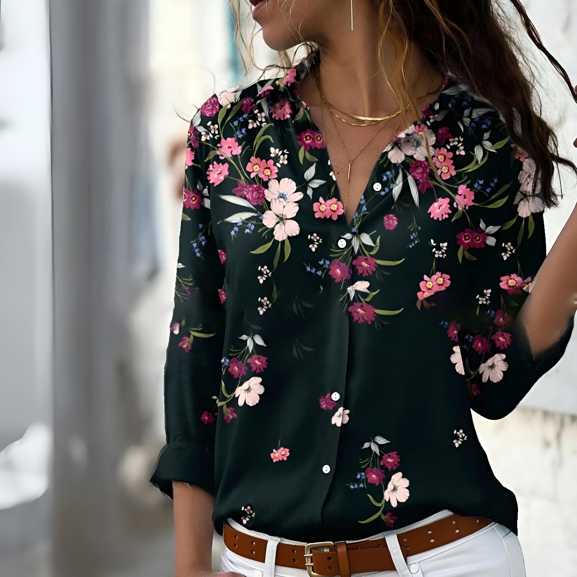 Ava Blouse Femme – Blouse Légère à Imprimé Floral avec Coupe Ample