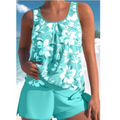 Reagan Tankini Femme – Maillot 2 Pièces Fleuri avec Short Assorti & Encolure Ronde