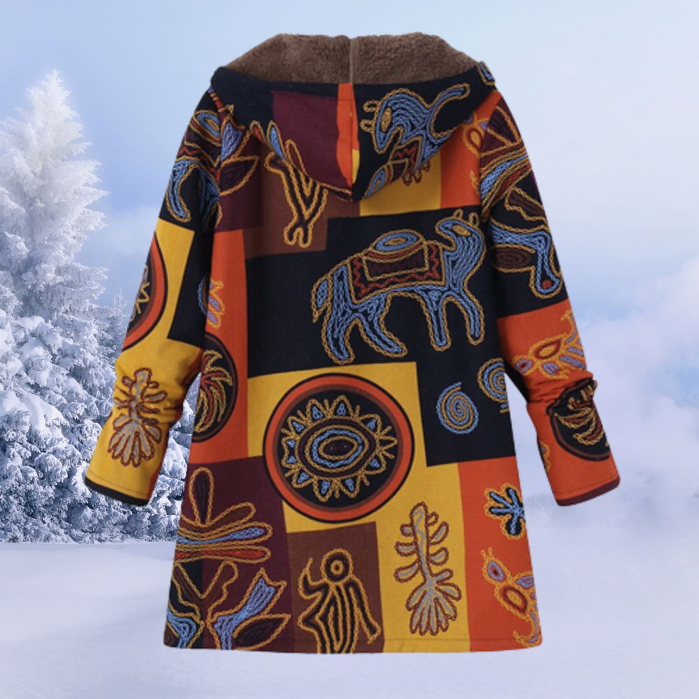 Brooklyn Veste à Capuche Femme – Manteau Douillet avec Doublure Douce et Motifs Élégants