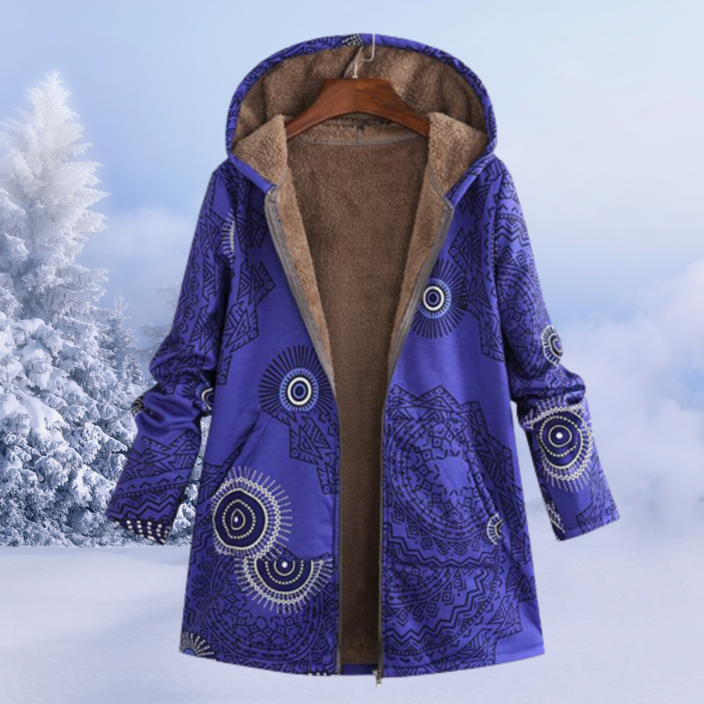 Brooklyn Veste à Capuche Femme – Manteau Douillet avec Doublure Douce et Motifs Élégants