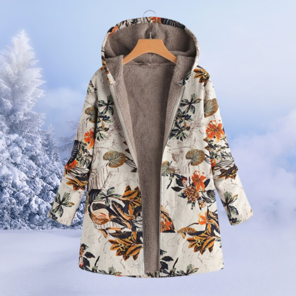 Brooklyn Veste à Capuche Femme – Manteau Douillet avec Doublure Douce et Motifs Élégants