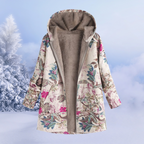 Brooklyn Veste à Capuche Femme – Manteau Douillet avec Doublure Douce et Motifs Élégants