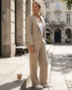 Camille Ensemble Femme – Blazer Oversize et Pantalon Droit à Stretch Léger
