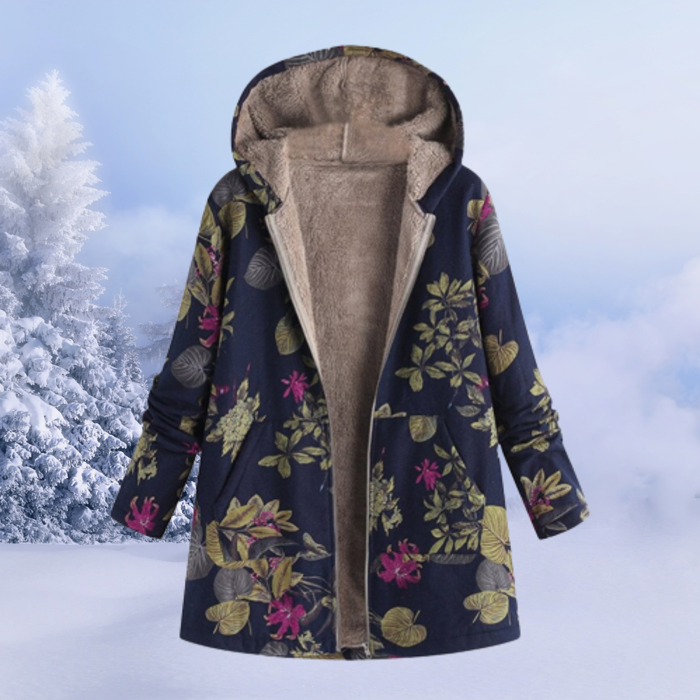 Brooklyn Veste à Capuche Femme – Manteau Douillet avec Doublure Douce et Motifs Élégants
