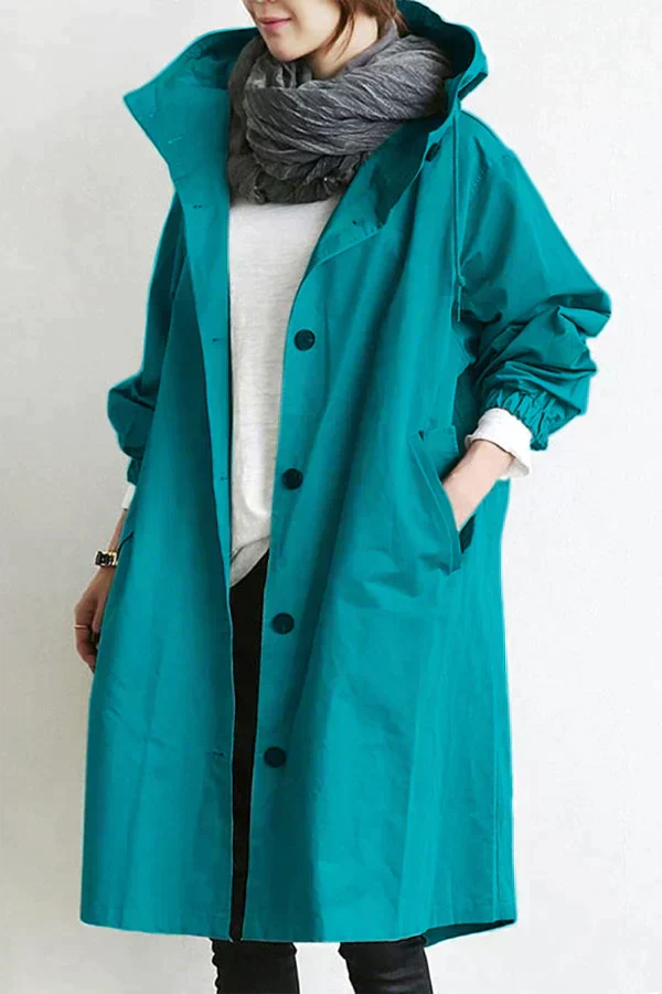 Avery Manteau de Pluie Femme – Imperméable Urbain à Capuche avec Coupe Décontractée