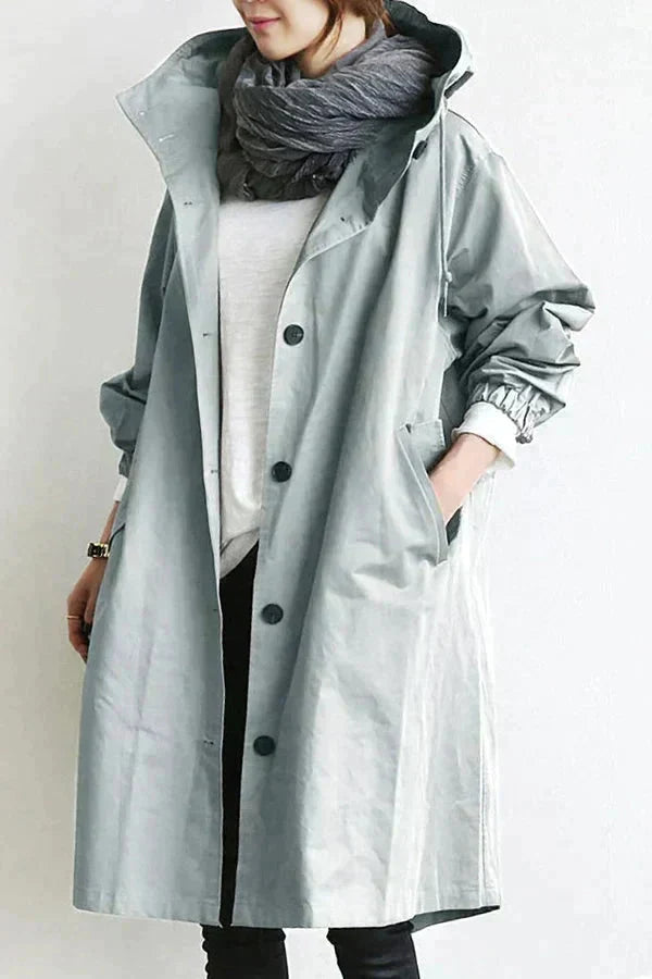 Avery Manteau de Pluie Femme – Imperméable Urbain à Capuche avec Coupe Décontractée