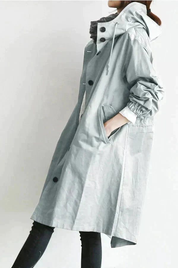 Avery Manteau de Pluie Femme – Imperméable Urbain à Capuche avec Coupe Décontractée