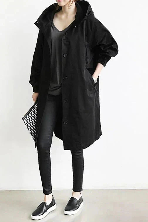 Avery Manteau de Pluie Femme – Imperméable Urbain à Capuche avec Coupe Décontractée