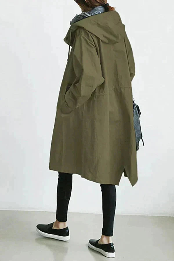Avery Manteau de Pluie Femme – Imperméable Urbain à Capuche avec Coupe Décontractée